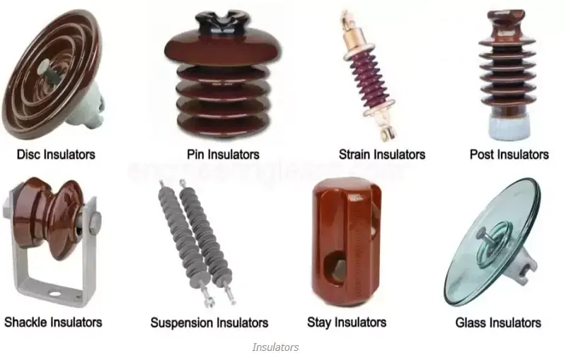 انواع عایق‌های سرامیکی شامل پینی، کششی و تعلیقی