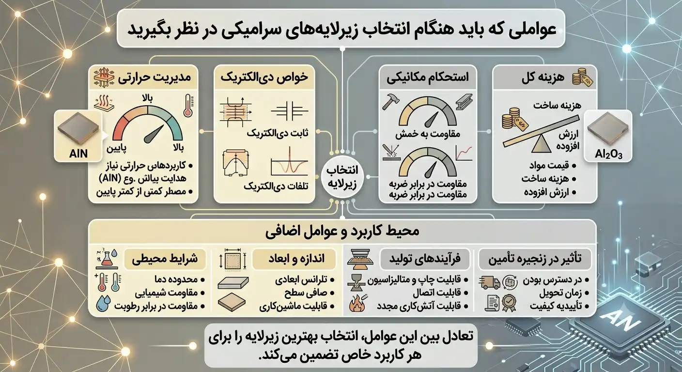 کاربرد و معیارهای انتخاب زیرلایههای سرامیکی در مدارهای الکترونیکی پیشرفته